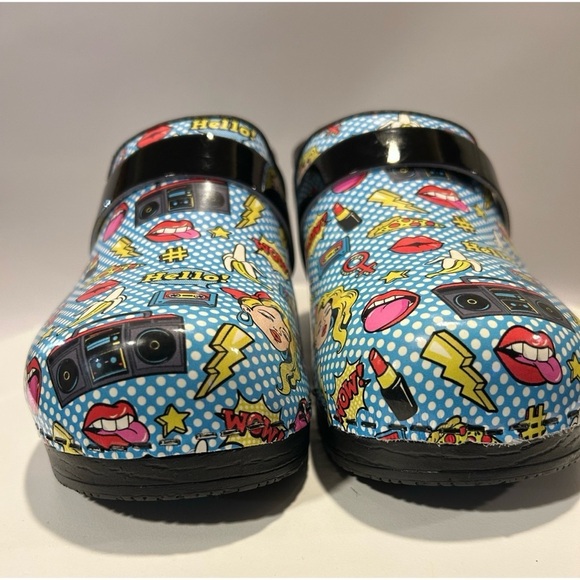 BJORK Women's Andie Pop Art Leather Slip-on Comfortable Clogs – Size 41/US 11 - Picture 2 of 5